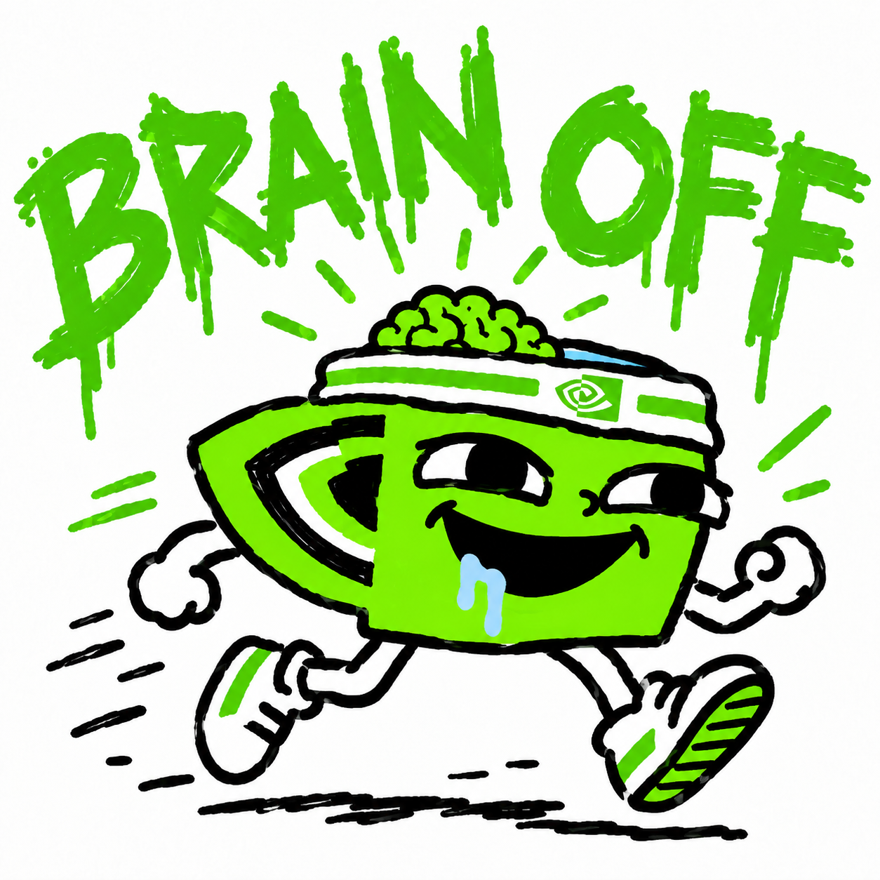 LOWIQ brain off sticker